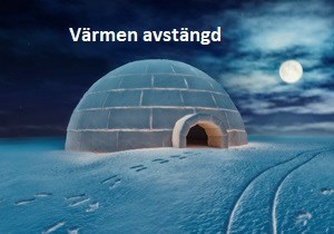 Tecknad bild på en igloo i snölandskap