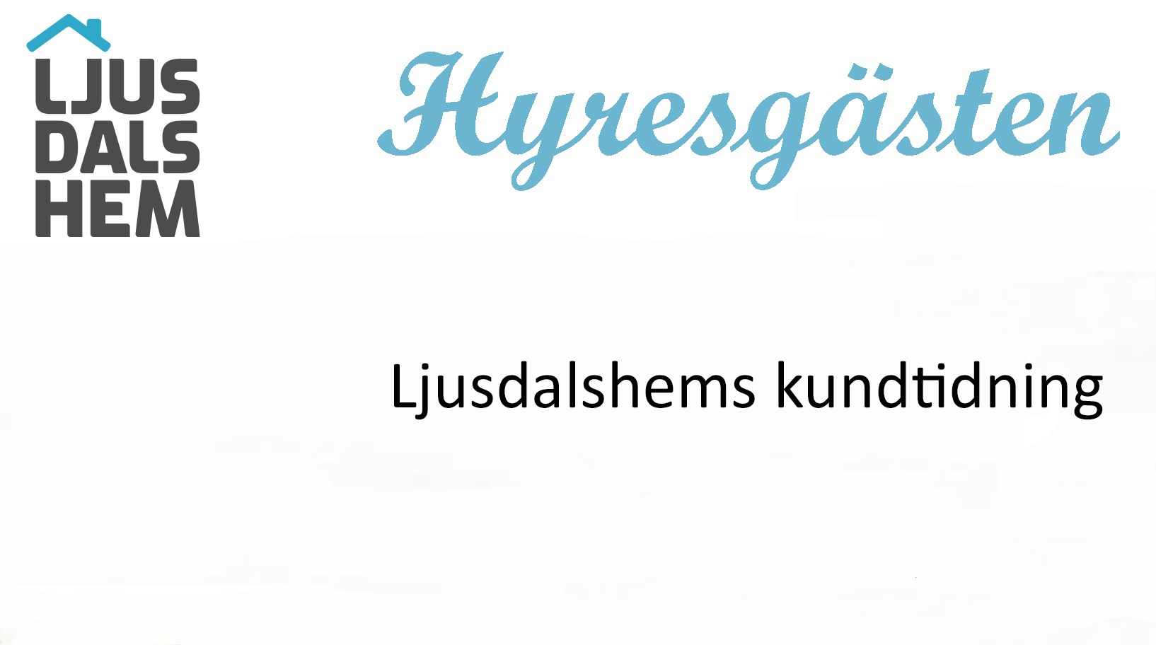 Ljusdalshems kundtidnings logga i blått, svart och vitt.