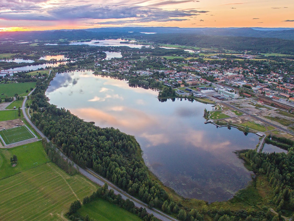 En fågelvy över Ljusdal