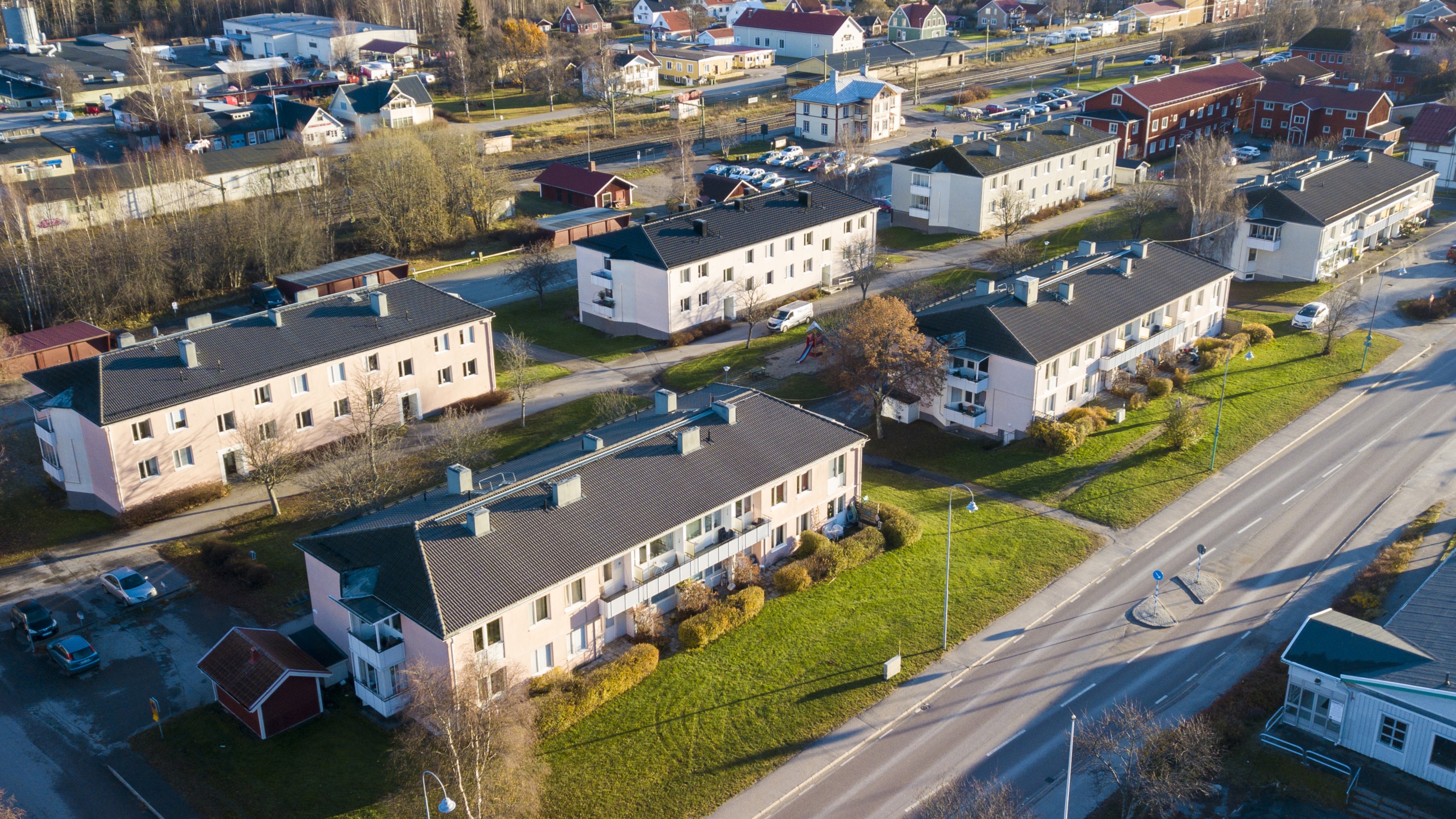 Flygbild över centrala Järvsö
